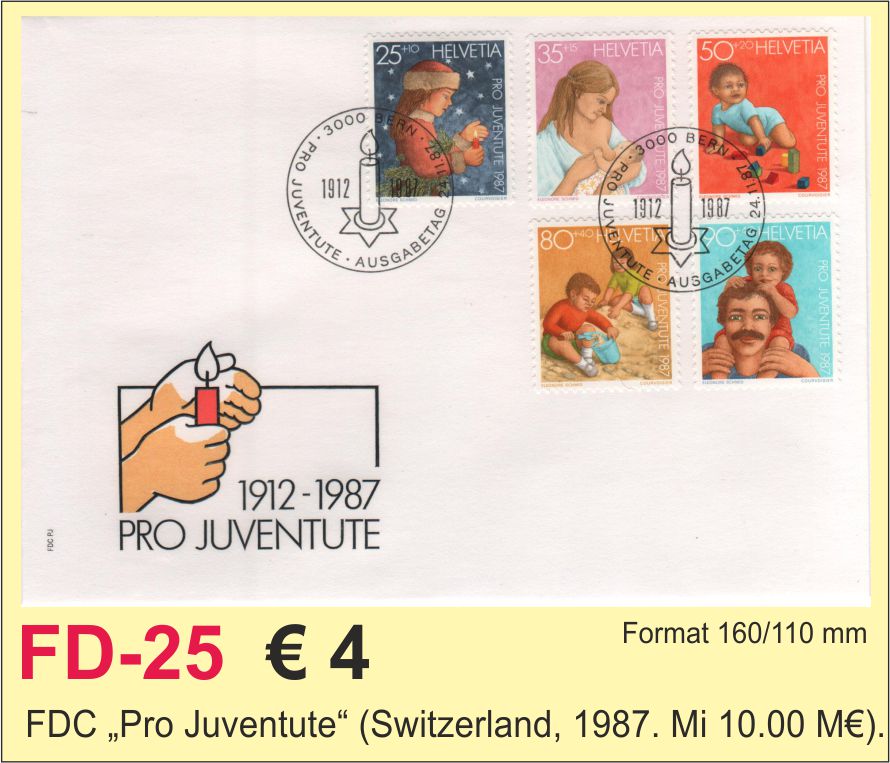 FDC Switzerland Pro Juventute 1987